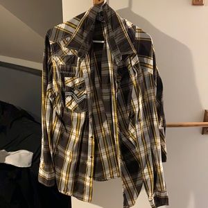 Affliction black premium button down 2x